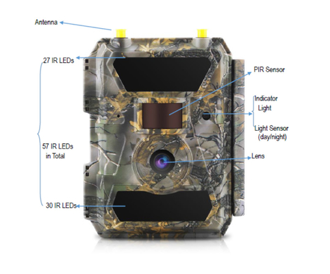 Bewegliche Kamera des Hinter4.0cg   Smtp 12MP 1080P GPS-APP-MMS