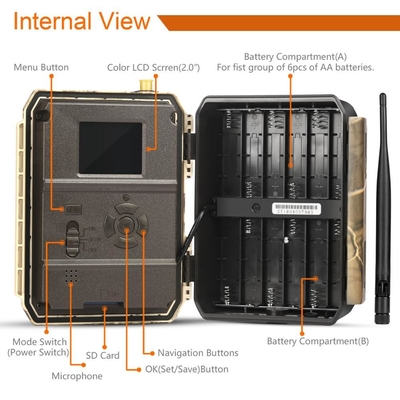 Bewegliche Kamera des Hinter4.0cg   Smtp 12MP 1080P GPS-APP-MMS
