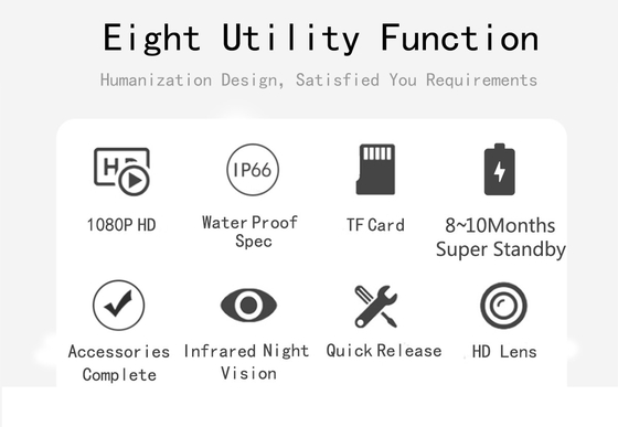 wasserdichte Jagdkamera PIR Night Vision High Difinition 1080P IP66